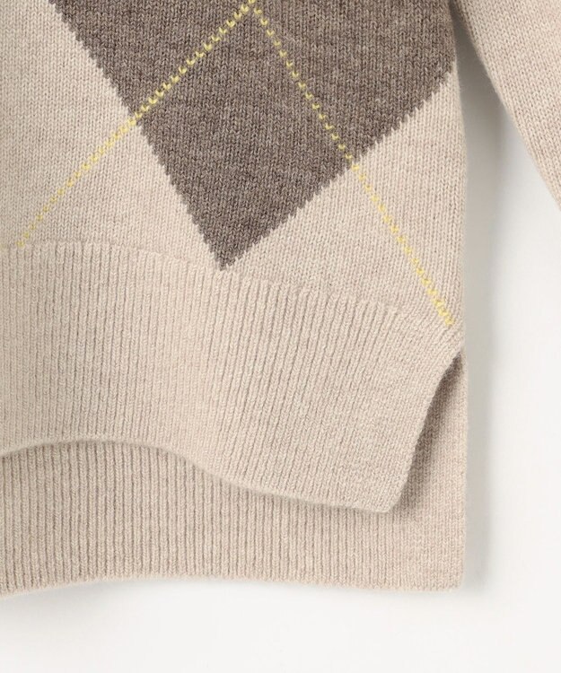 J.PRESS LADIES CASHBIT NEO アーガイル ニット ベージュ系