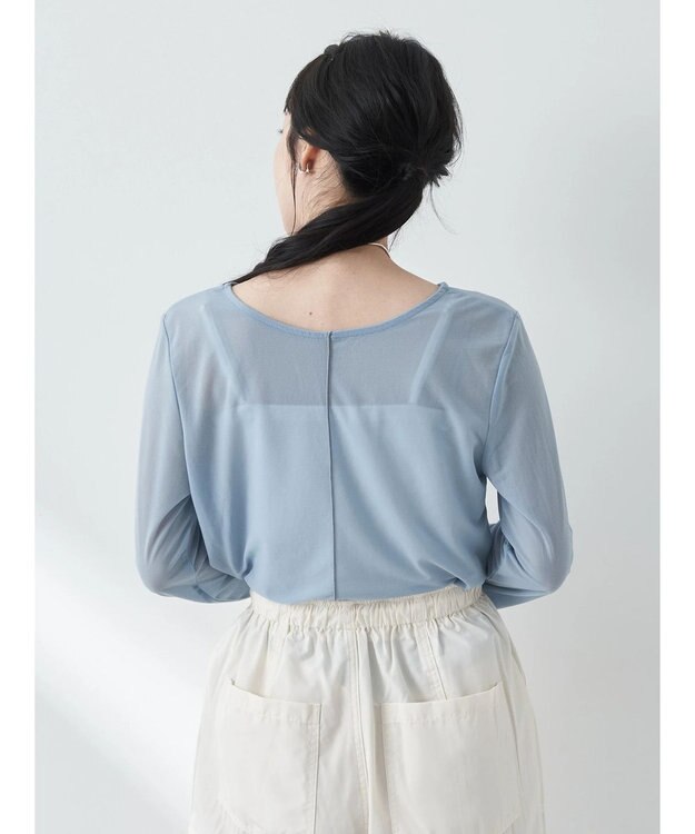 earth music&ecology シアーカットプルオーバー Grayish Blue
