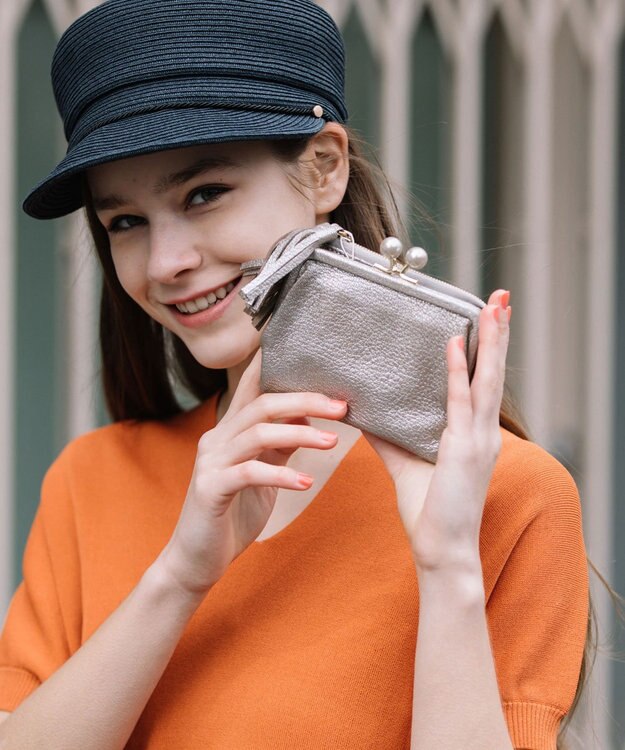 UNBILLION 【テレビ ドラマ着用アイテム】perche アクリル玉がま口2つ折り財布 シルバー