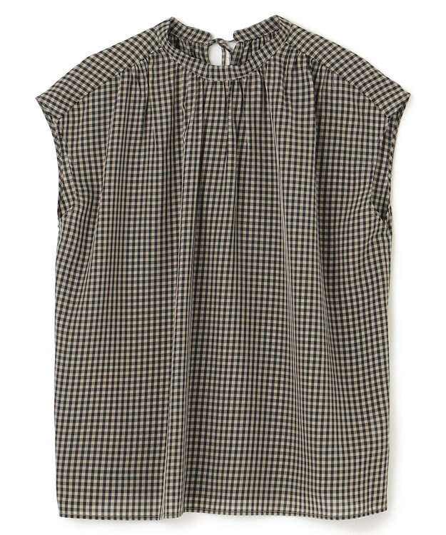 UNFILO シアー2WAYブラウス ギンガムチェック