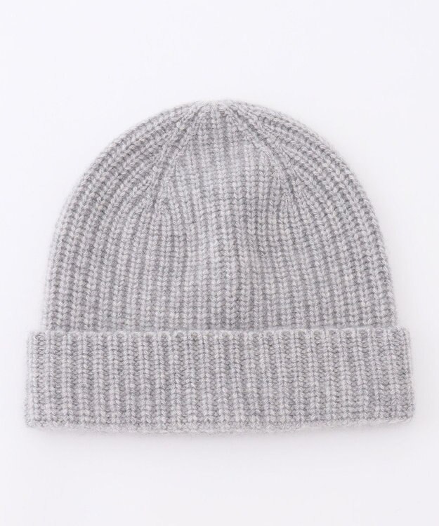 23区 ピュアカシミヤ ニット帽 ライトグレー系
