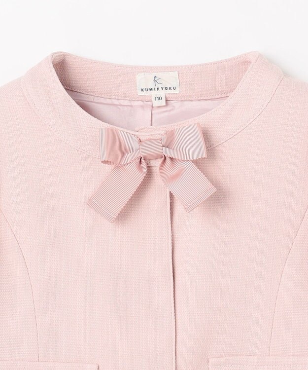 組曲 KIDS  【110-140㎝】 チェックワンピース＆ドビージャケットセット ピンク