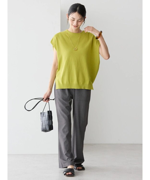 AMERICAN HOLIC ノースリーブニットプルオーバー Lime Green