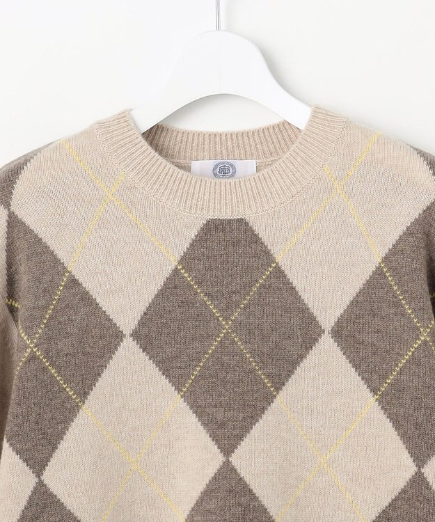 J.PRESS LADIES CASHBIT NEO アーガイル ニット ベージュ系