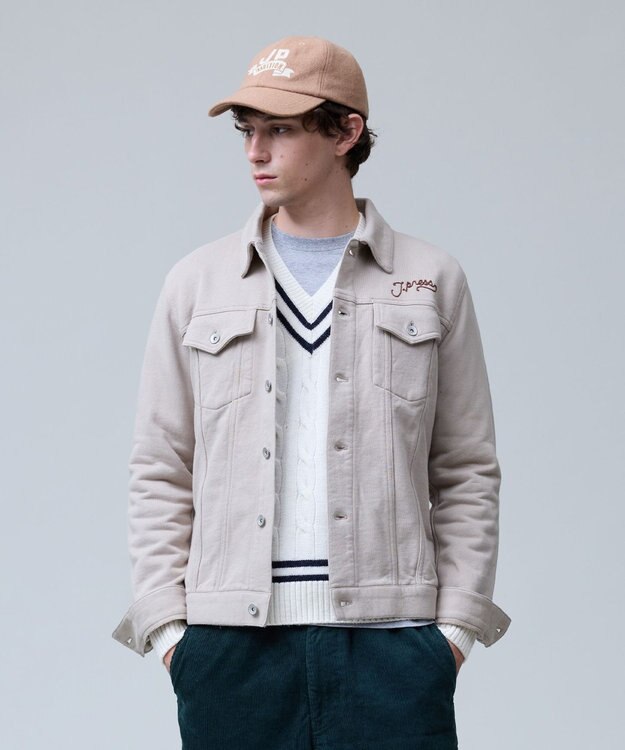 J.PRESS MEN 【NYUZELESS】3rdタイプ ジャージートラッカージャケット ベージュ系