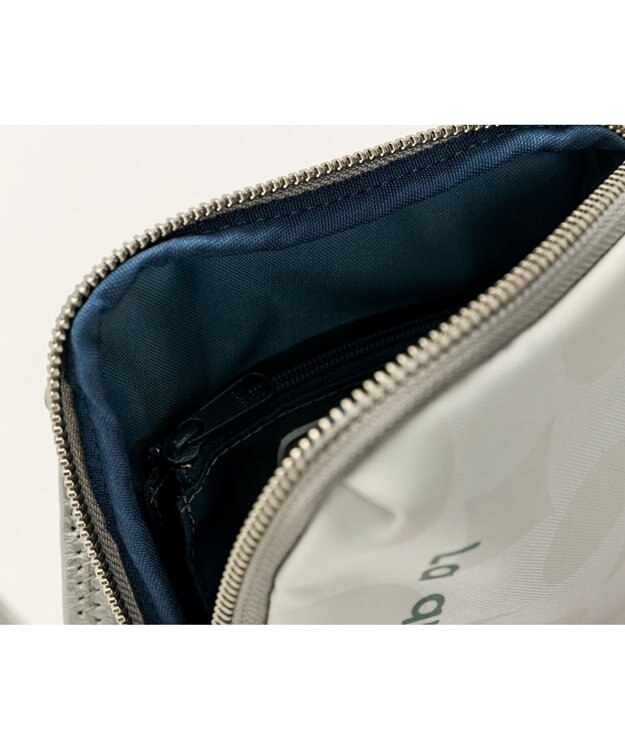 MIYABIYA La quoh with kirakaracho 南蛮七宝ベーシックプリント ミニポシェット 月白(ライトグレー)