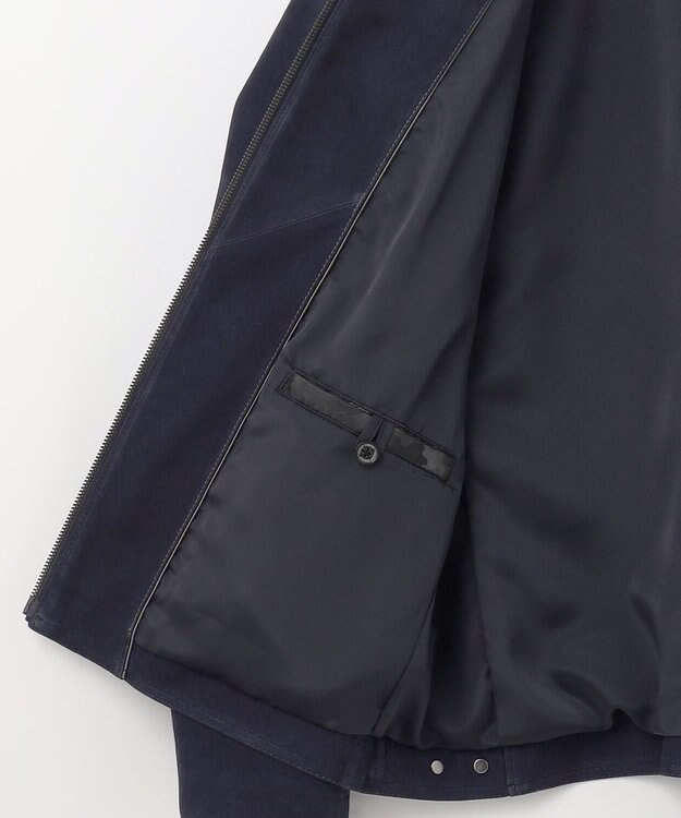 JOSEPH ABBOUD 【キングサイズ・スプリングレザー/スウェード】ゴートスウェード シングル ライダース ネイビー系