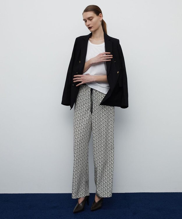 BEIGE， 【S-size】MONT THABOR / ロゴパンツ Ecru×Black