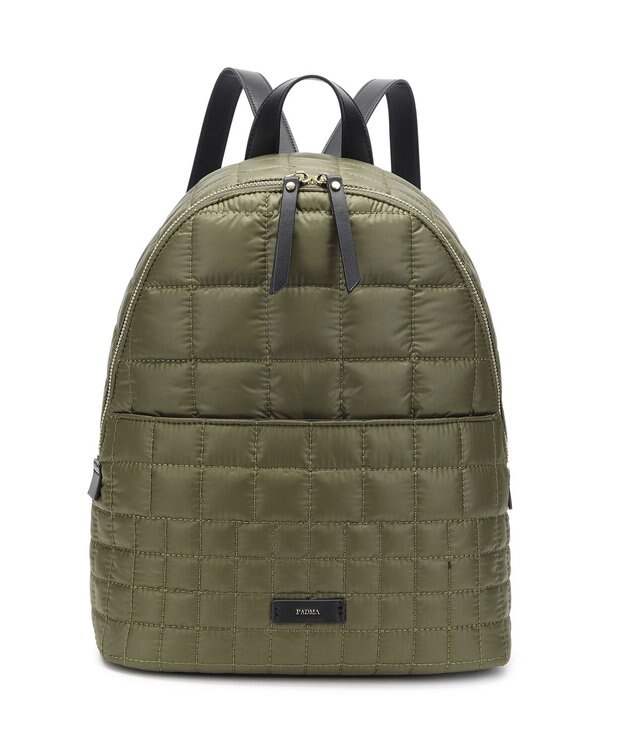 style code 【PADMA/パドマ】リアルレザー x ナイロンキルティングリュック カーキ
