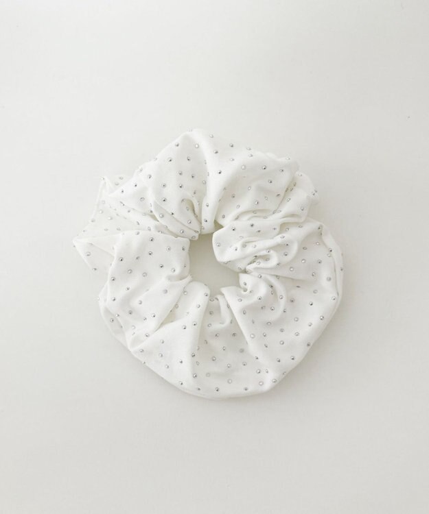 WEGO Lラメドットシュシュ ホワイト