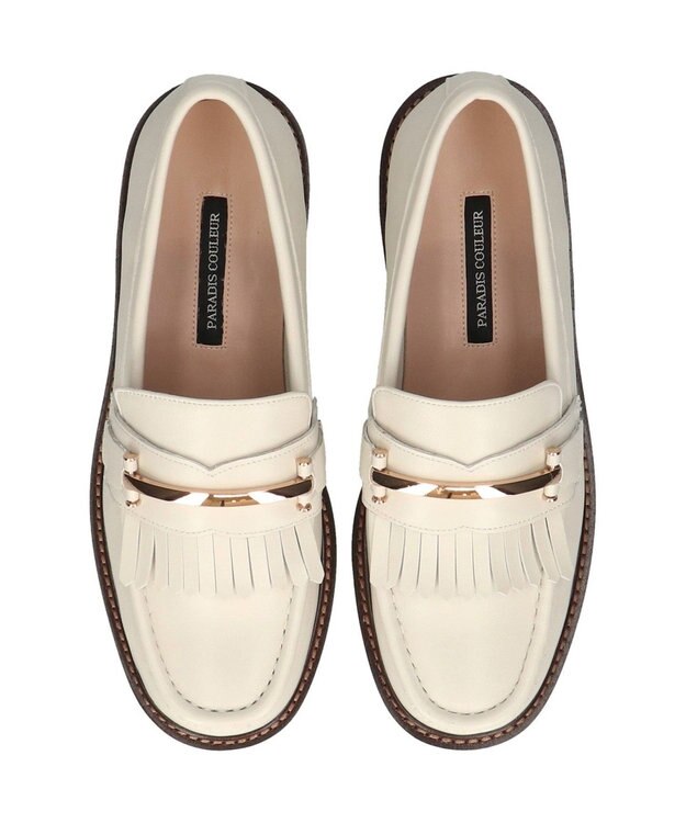 Bridget Birkin 【PARADIS COULEUR】メタルバーフリンジローファー オフホワイト