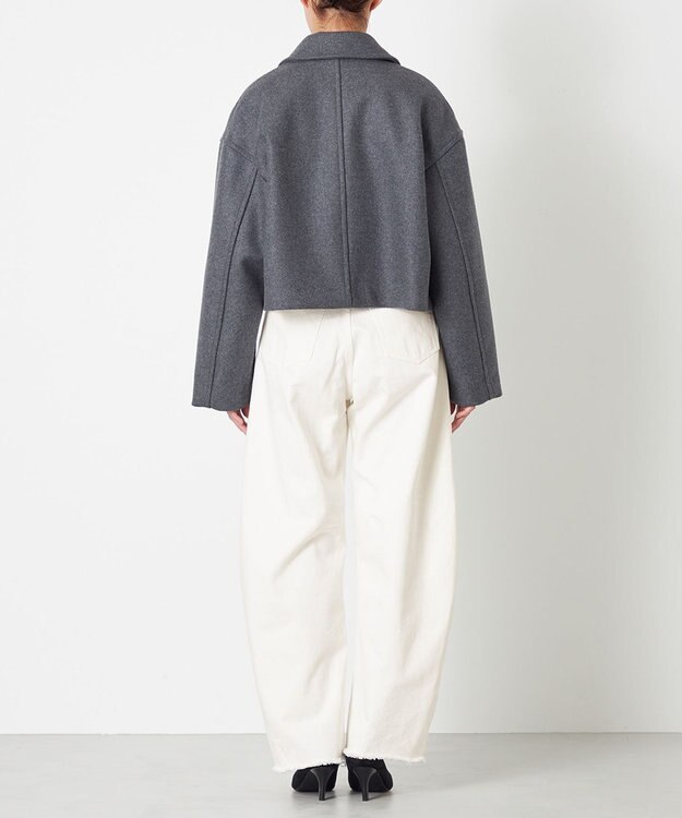 NAVE 【Nave】ダブルメルトン ショートPコート チャコール系