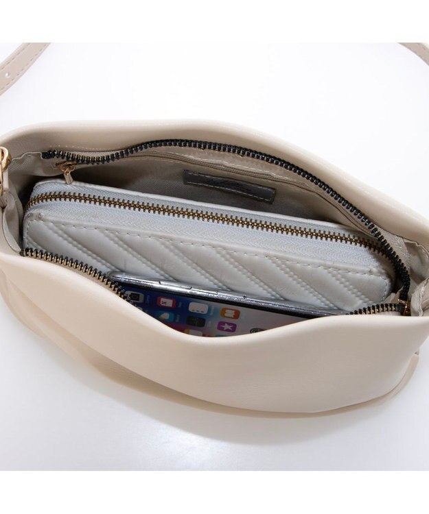 UNBILLION カシュカシュ cachecache / ギャザーチェーン2wayショルダー アイボリー