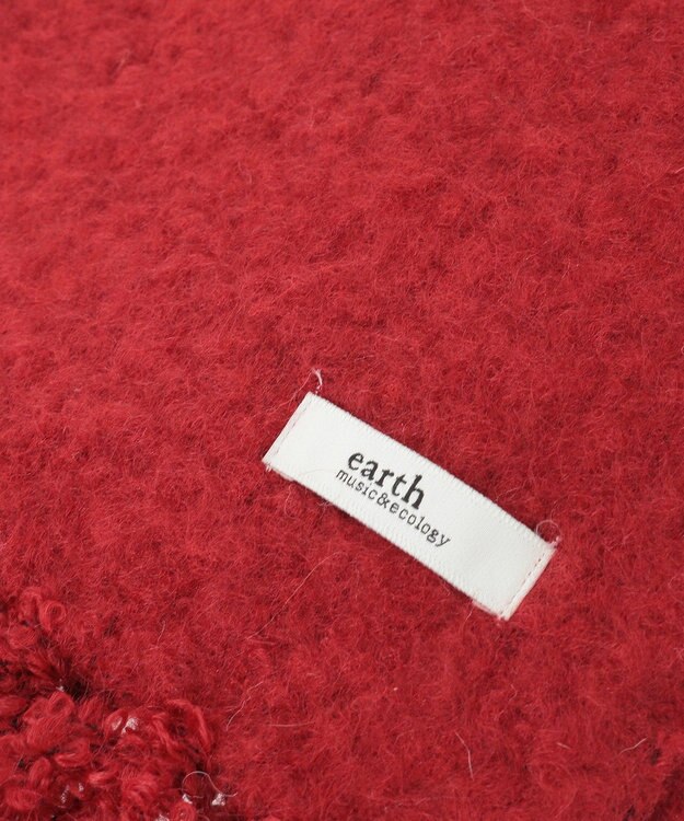 earth music&ecology ループヤーンフリンジマフラー Red