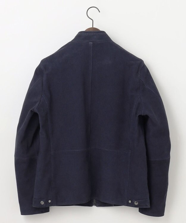 JOSEPH ABBOUD 【キングサイズ・スプリングレザー/スウェード】ゴートスウェード シングル ライダース ネイビー系