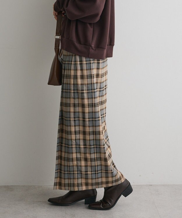 CRAFT STANDARD BOUTIQUE フロントプリーツスカート Check Gray