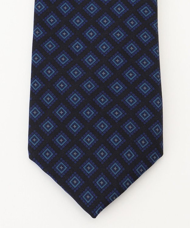 J.PRESS MEN オーバーダイ小紋ハンドプリント ネクタイ ネイビー系5