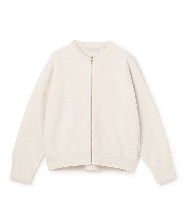 UNFILO ウールミルド ZIPニットブルゾン グレージュ