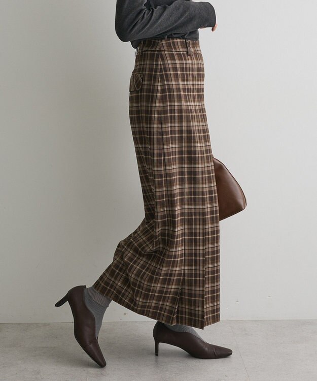 CRAFT STANDARD BOUTIQUE フロントプリーツスカート Check Brown