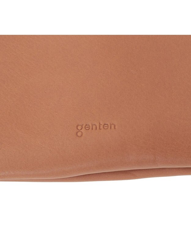 genten サステナブル巾着Ⅱ 貴重品ポーチ キャメル
