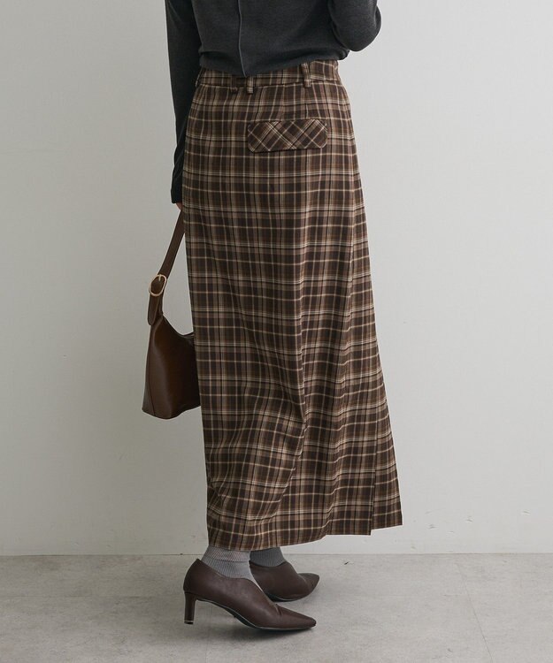 CRAFT STANDARD BOUTIQUE フロントプリーツスカート Check Brown