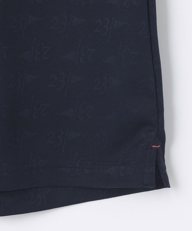 23区GOLF 【WOMEN】フラッグロゴジャガード ポロシャツ ネイビー系