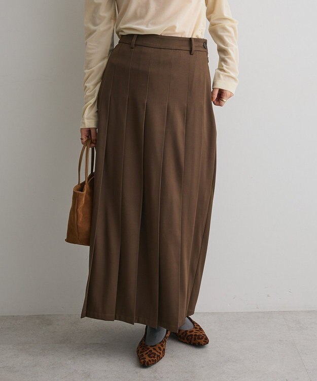CRAFT STANDARD BOUTIQUE フロントプリーツスカート Brown