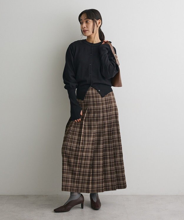 CRAFT STANDARD BOUTIQUE フロントプリーツスカート Check Brown