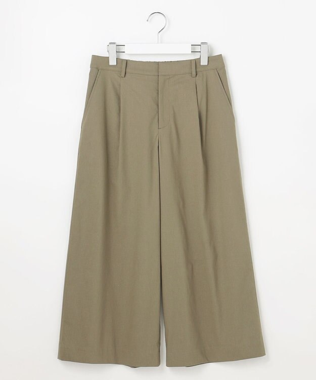 J.PRESS LADIES 【人気素材】セルロースリネンストレッチ クロップド パンツ カーキ系