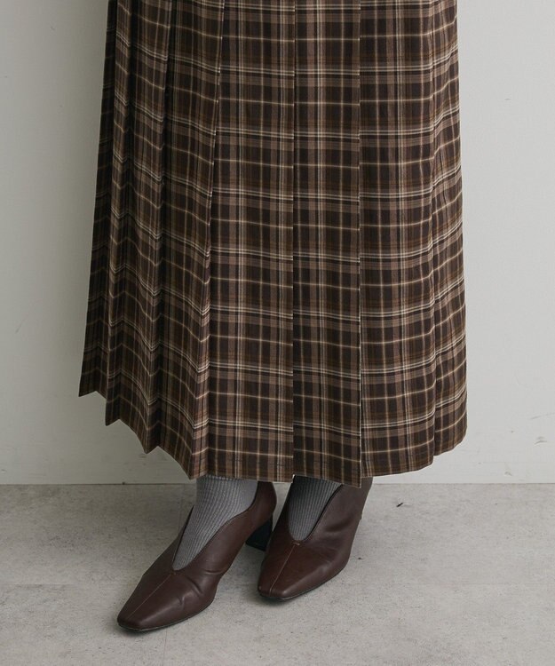 CRAFT STANDARD BOUTIQUE フロントプリーツスカート Check Brown