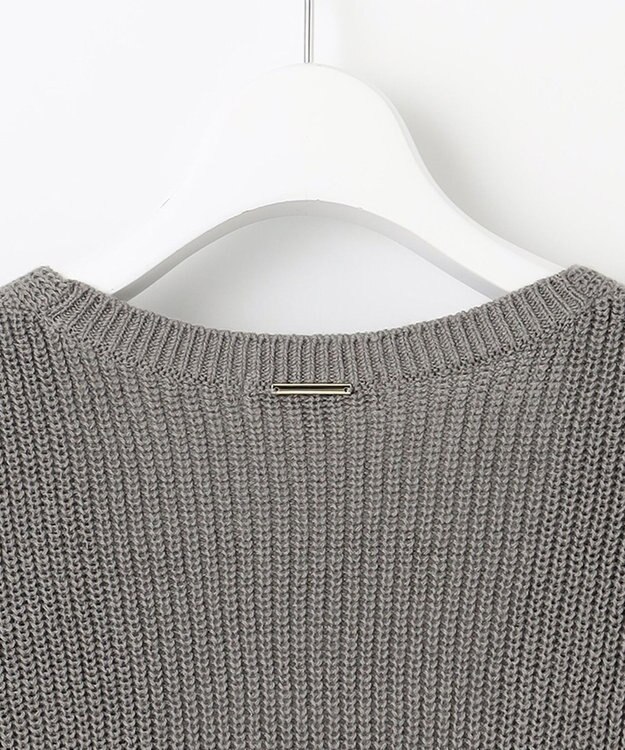 自由区 S 【洗える】コットンウールミドルゲージニット ベスト スレート