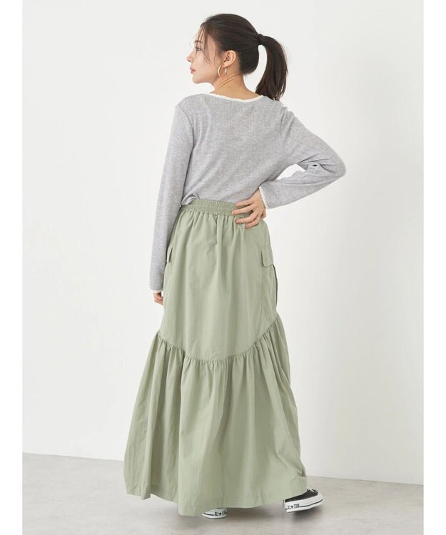 earth music&ecology アイレットジャガードタイトプルオーバー Gray Mixture