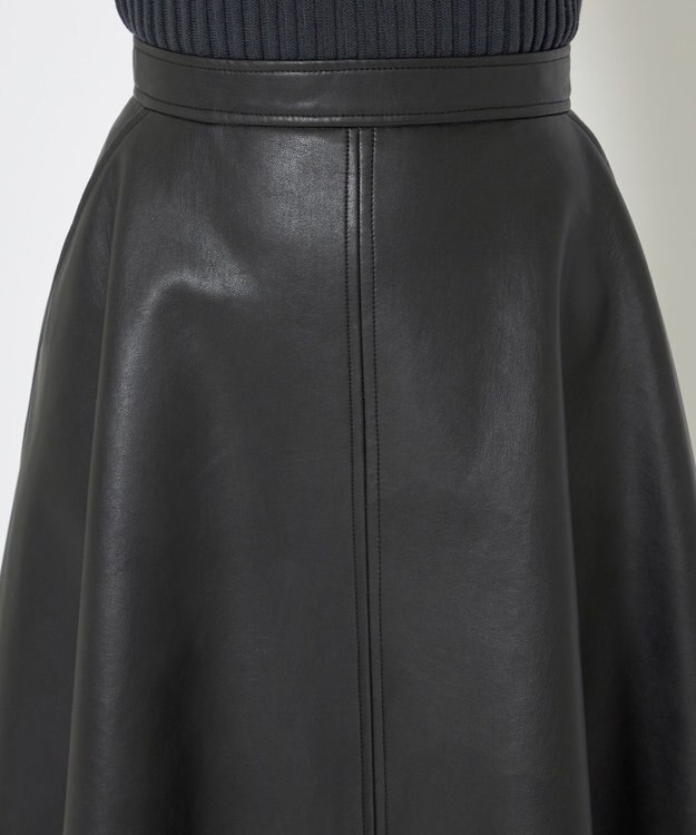 uncrave 【手洗い可】ウォッシャブルエコレザー スカート（uncrave WHITE） ブラック