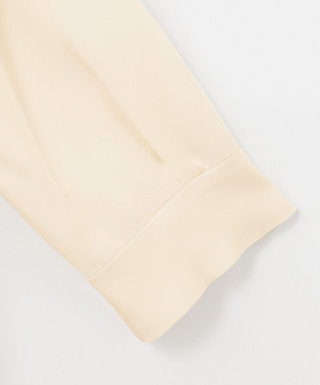 自由区 【洗える/UVケア/吸放湿性】シルクストレッチ ハイネックブラウス ベージュ系