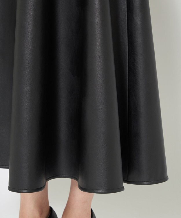 uncrave 【手洗い可】ウォッシャブルエコレザー スカート（uncrave WHITE） ブラック