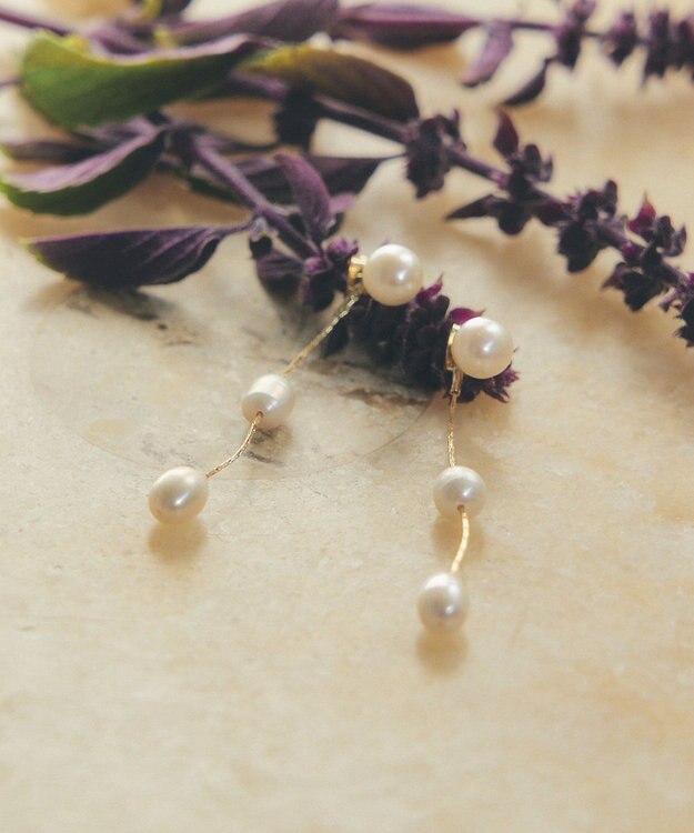 YECCA VECCA 2way淡水パールピアス Gold