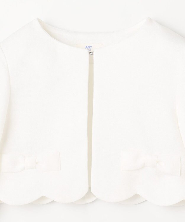 ANY KIDS 【2点セット】リボンボレロジャケット+シフォンプリーツ ワンピース ラベンダー