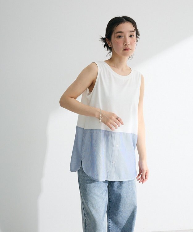 Green Parks シャツドッキングタンクトップ Stripe