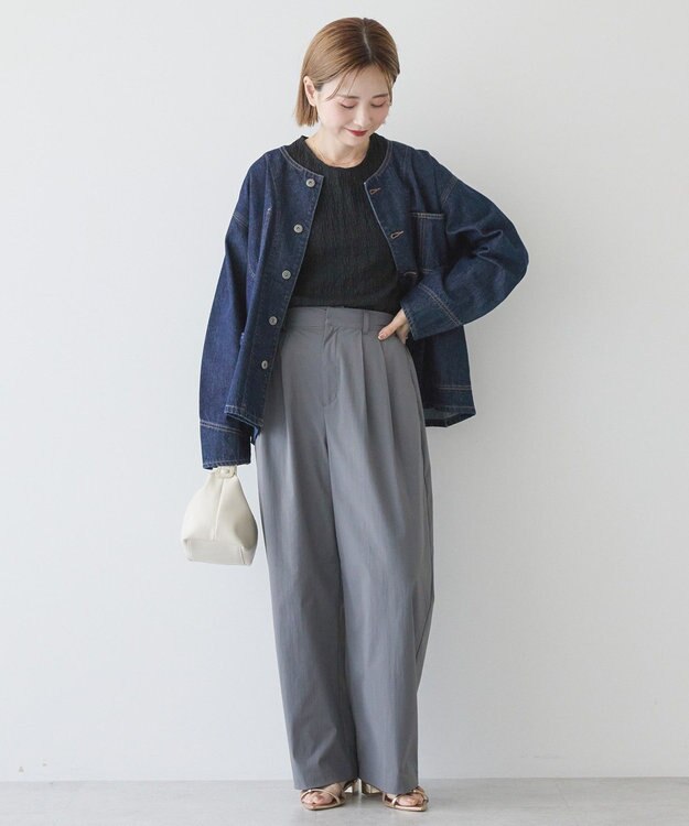 AMERICAN HOLIC ノーカラーデニムカバーオール One Wash