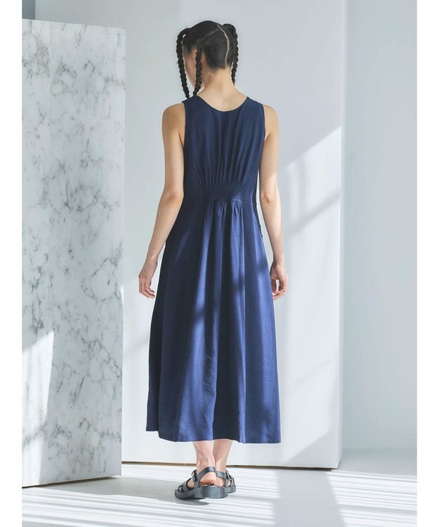 Green Parks ■ＥＳＣＡＲ　キリカエノースリーブワンピース Navy