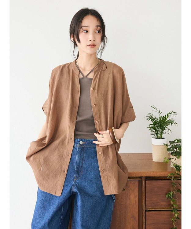 CRAFT STANDARD BOUTIQUE ヴィンテージボイルミルフィーユチュニック Brown