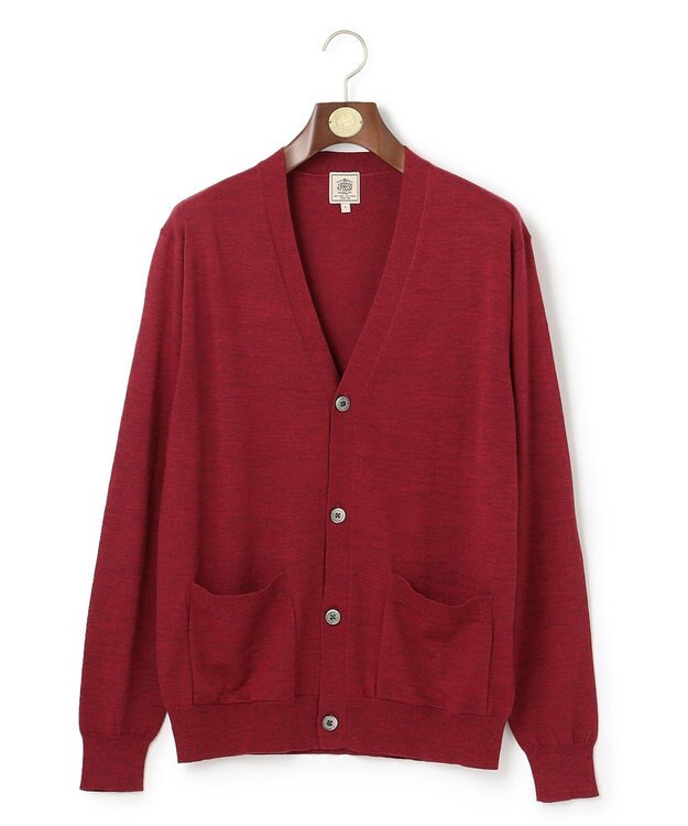 J.PRESS MEN Ｖネックカーディガン レッド系