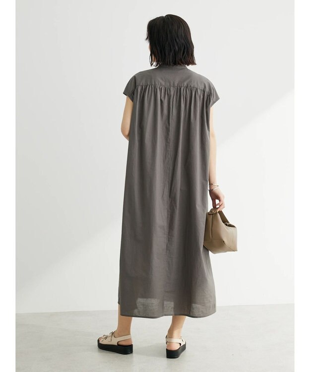 Green Parks ・Ｐｅｔｉｔ　Ｆｌｅｕｒ　カラーシャツワンピース Charcoal Gray