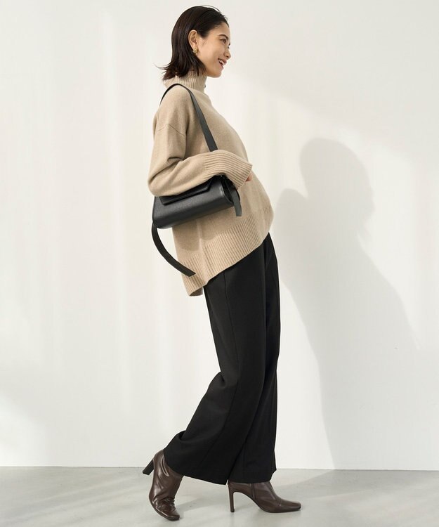 UNFILO カシミヤブレンド ハイネックニット ベージュ