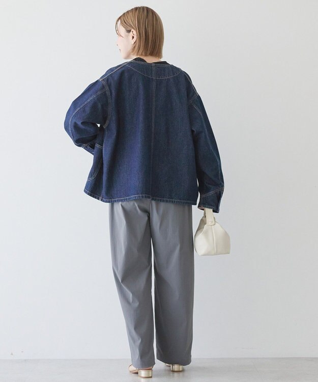 AMERICAN HOLIC ノーカラーデニムカバーオール One Wash