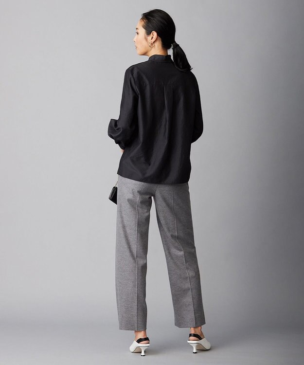 ICB ウールミルドジャージー ワイドストレートパンツ グレー系