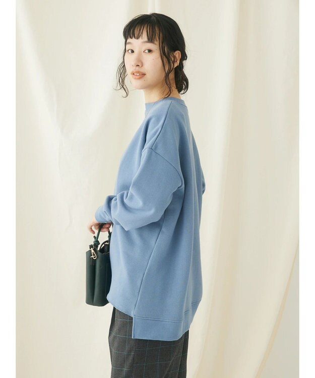 CRAFT STANDARD BOUTIQUE 裏起毛クルーネックチュニック Sax