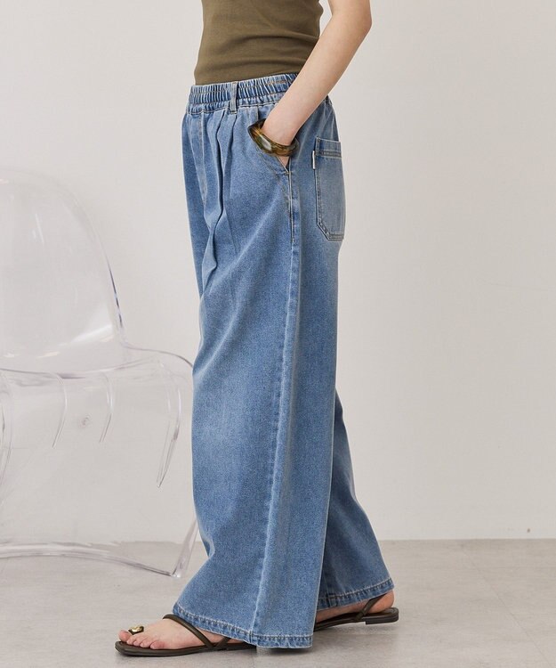 AMERICAN HOLIC ウエストタックイージーデニム Light Indigo
