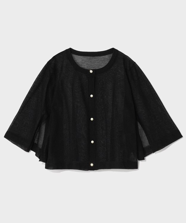 GRACE CONTINENTAL ニットシアーケープカーディガン ブラック