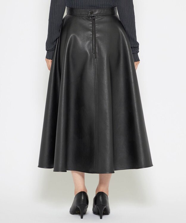 uncrave 【手洗い可】ウォッシャブルエコレザー スカート（uncrave WHITE） ブラック